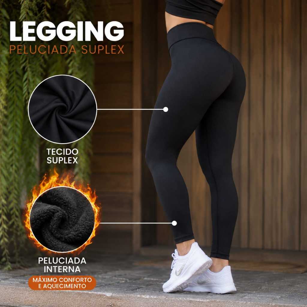 Calça térmica, Legging Flanelada com Pelucia Grossa