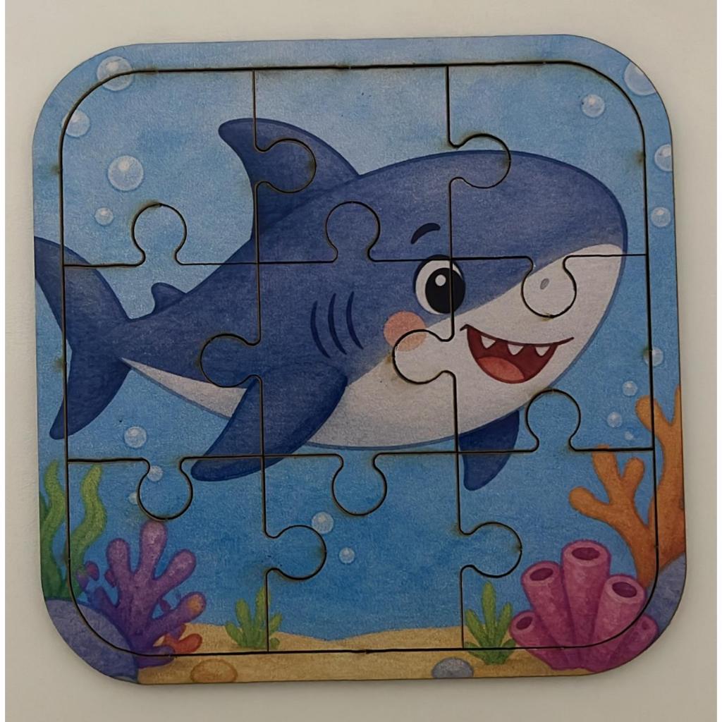 Detalhes do Kit 5 Quebra-Cabeça Infantil Educativo Madeira Mdf Animais Selva Fofos Brinquedo Pedagógico Desenvolvimento 9 Peças cada