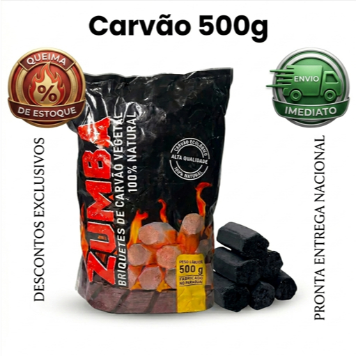 Saco de Carvao  vegetal hexagonal ZUMBA  500g para defumação de ervas ou resinas