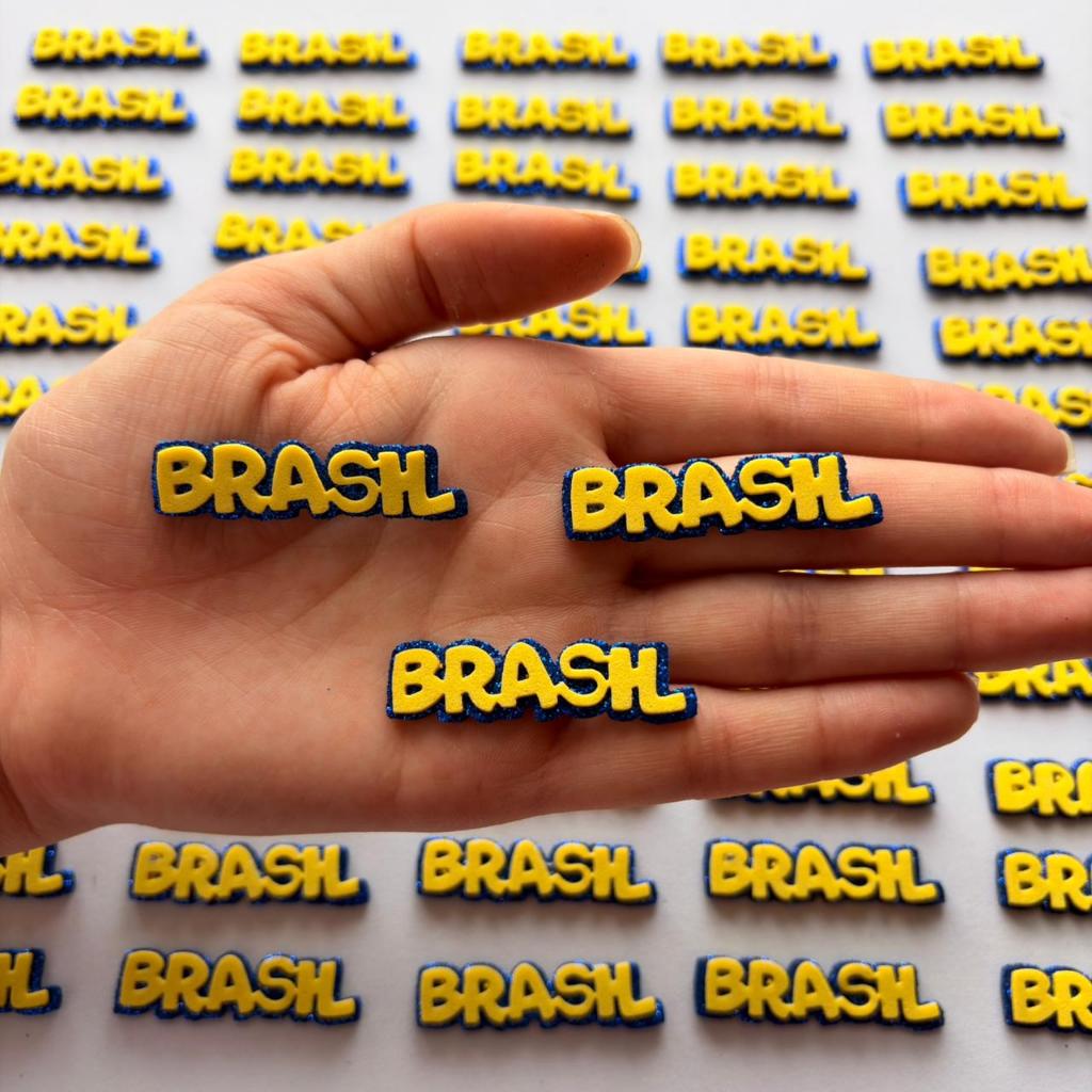 100 Apliques EVA Brasil Copa 2026 | Corte a Laser Premium | Ideal p/ Laços e Artesanato Envio Rápido