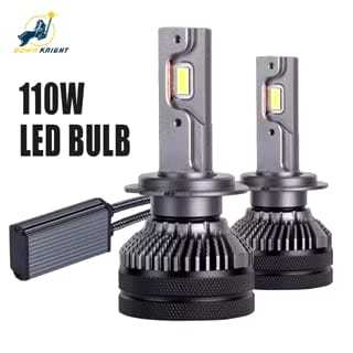 Par de Lâmpadas Led K5C-60K-H1, K2602-Light Bulb, K8C-43K-H4, Dawn Knight Farol Soquete H1 6000K Super Led 110W 12V