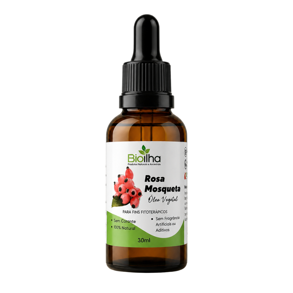 Óleo Vegetal de Rosa Mosqueta 100% Puro | Rosa Rubiginosa | Clareador, Trata Manchas e Estrias