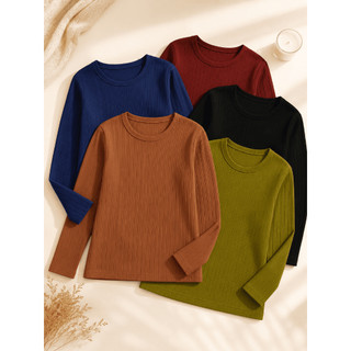 Kit 3 Blusa Canelada Manga Comprida Plus Size Frio Segunda Pele Confortável Básico Inverno Elegante
