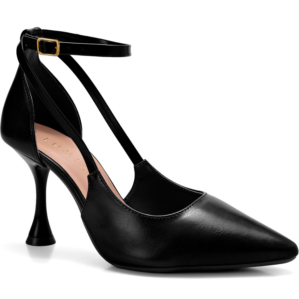 Scarpin Feminino Lumiss Bico Fino Salto Alto Fino Confortável Fivela Elegante Casual Básico