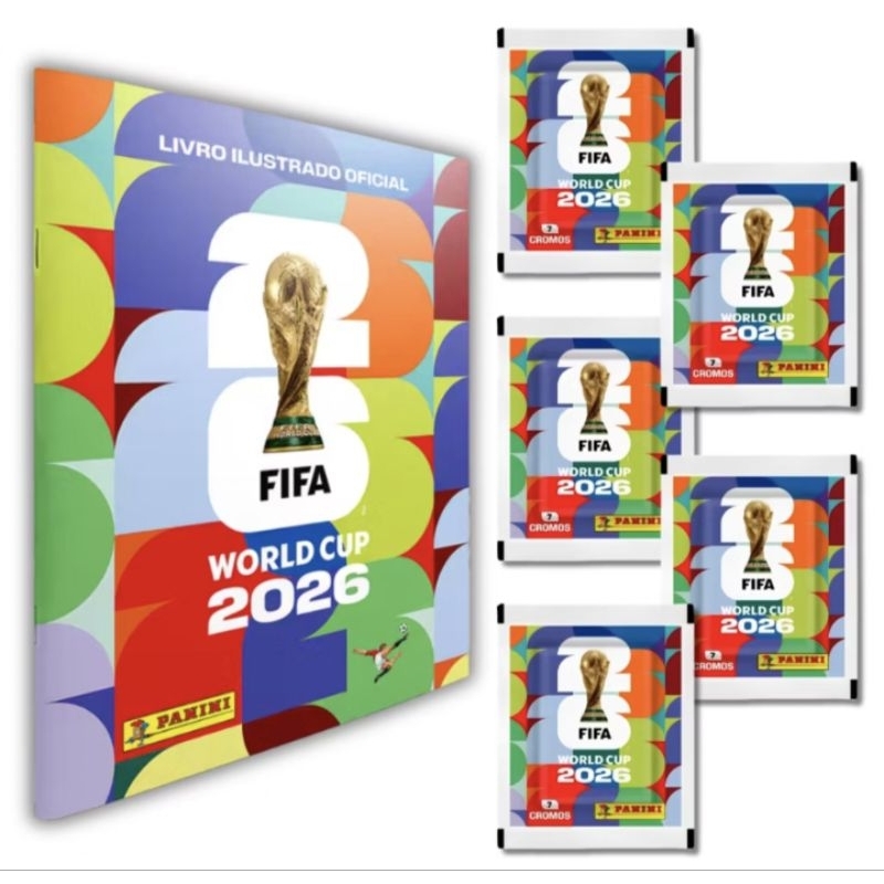Kit Álbum da Copa com Figurinhas Copa do Mundo 2026