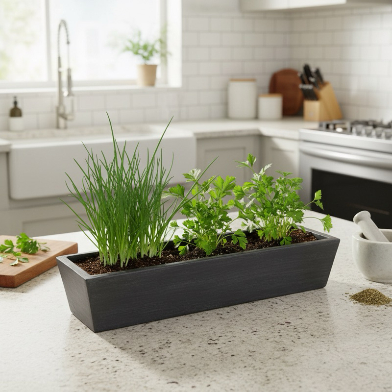 Vaso Planta Horta Jardineira Suculenta Temperos Hortaliças Floreira Rasa 75cm Polietileno