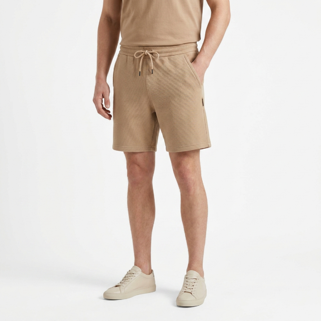 Shorts Bermuda Masculino Canelado Elastano Mauricinho Slim Premium Streetwear Tecido Tecnológico