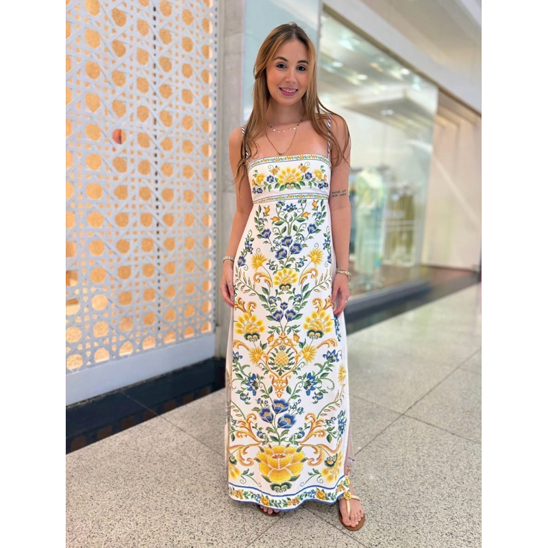 FARM - Vestido Longo Floral Emília - Novo com Tag