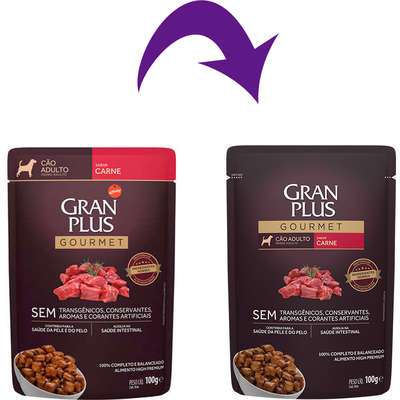 Ração úmida Gran plus cães adultos carne