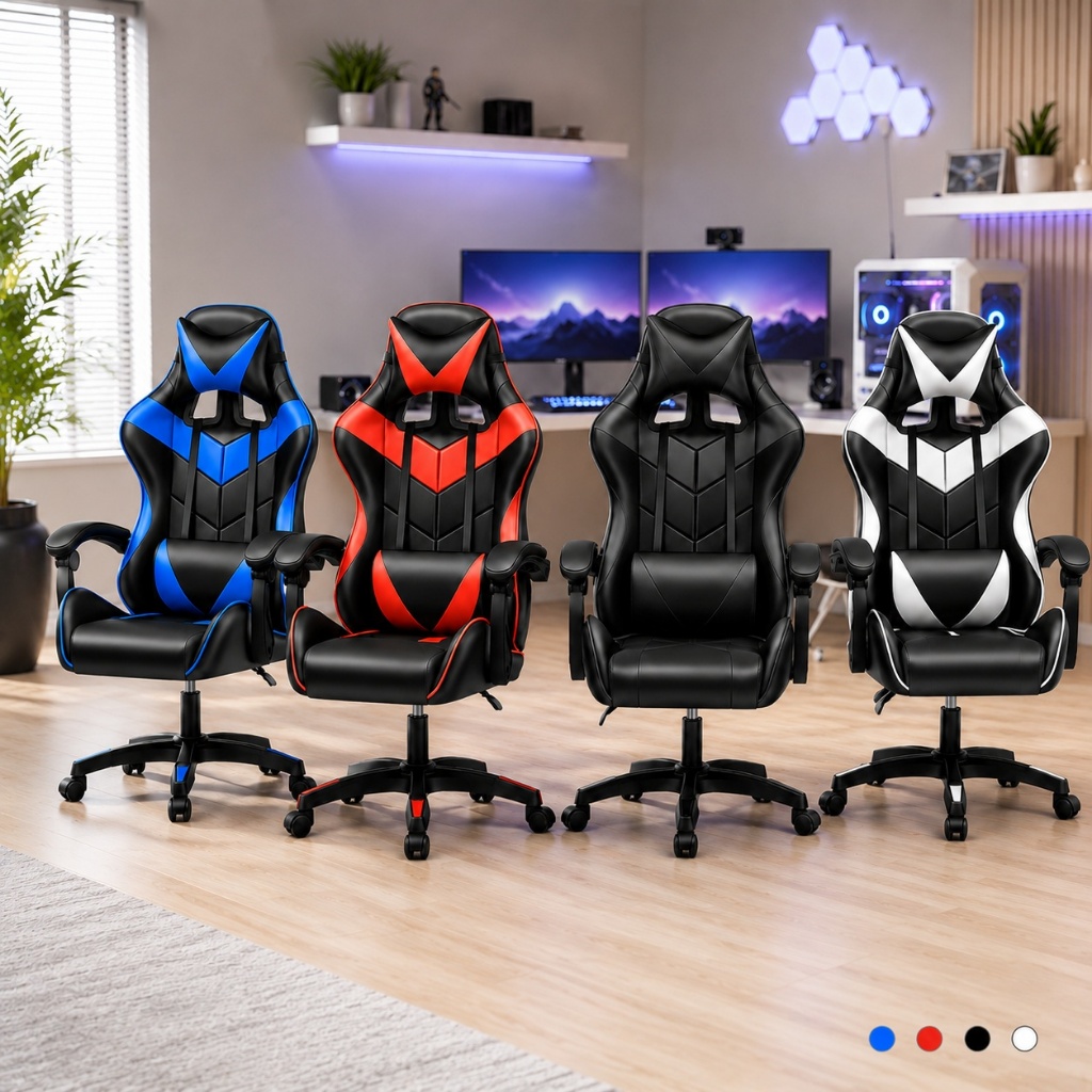 Cadeira Gamer Reclinável Escritório Home Office Ergonômica Confortável Couro Sintético 120kg