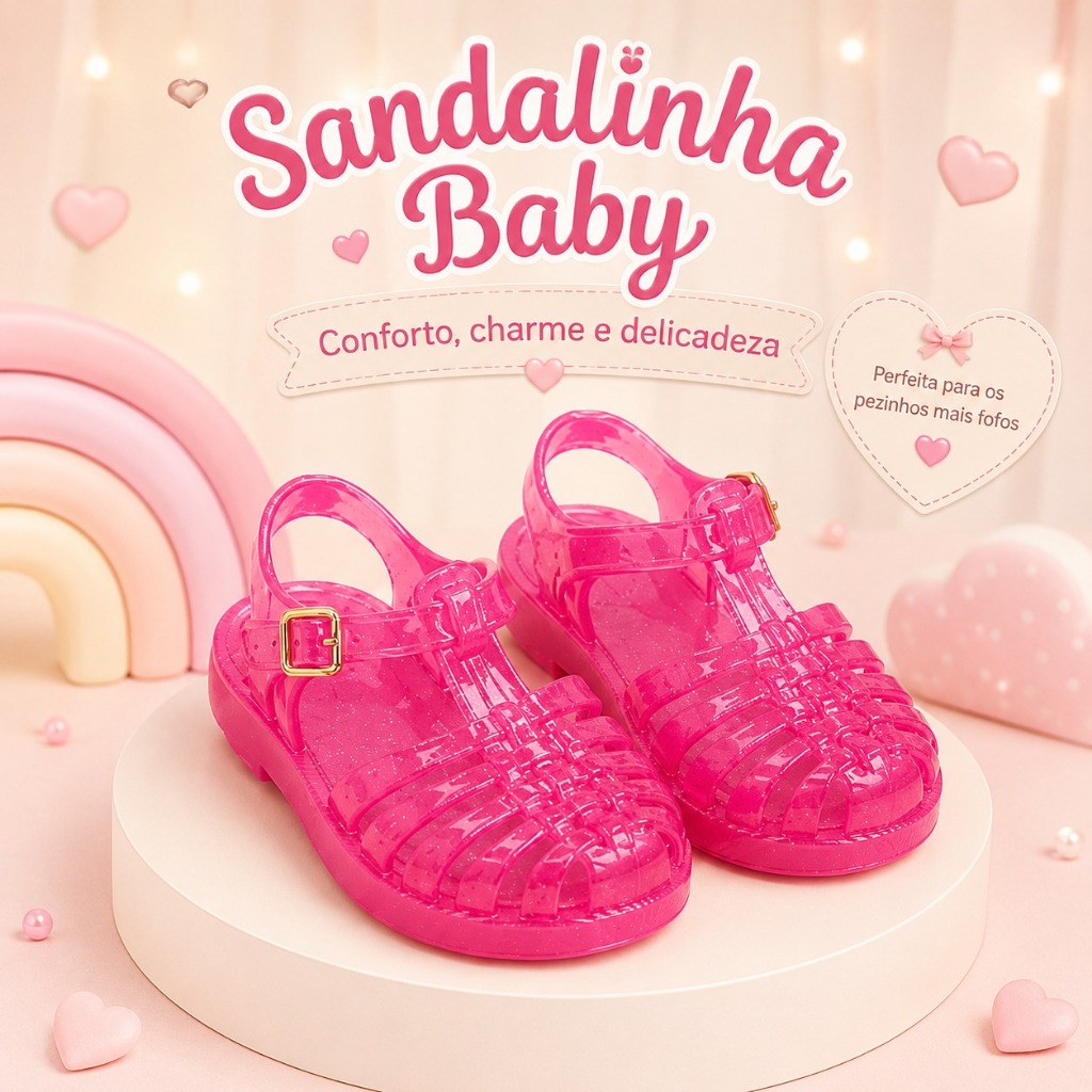 Sandália Mini Papete Bebê Ideal para Verão Dia A Dia Promoção Lançamento
