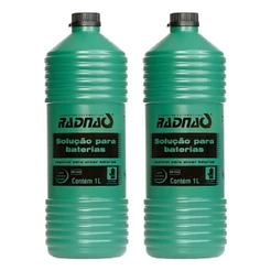Kit 2 Solução Baterias Radnaq 1l Reposição Eletrólito Água Bateria