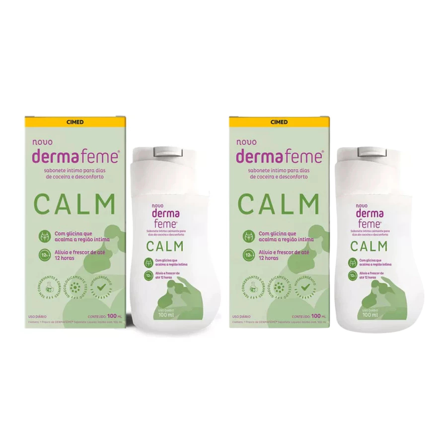 Kit 02 Sabonete Intimo Calmante Dermafeme Calm 100Ml - Cimed