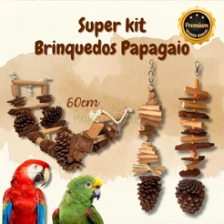 Kit brinquedos para Papagaio e Araras / Enriquecimento ambiental