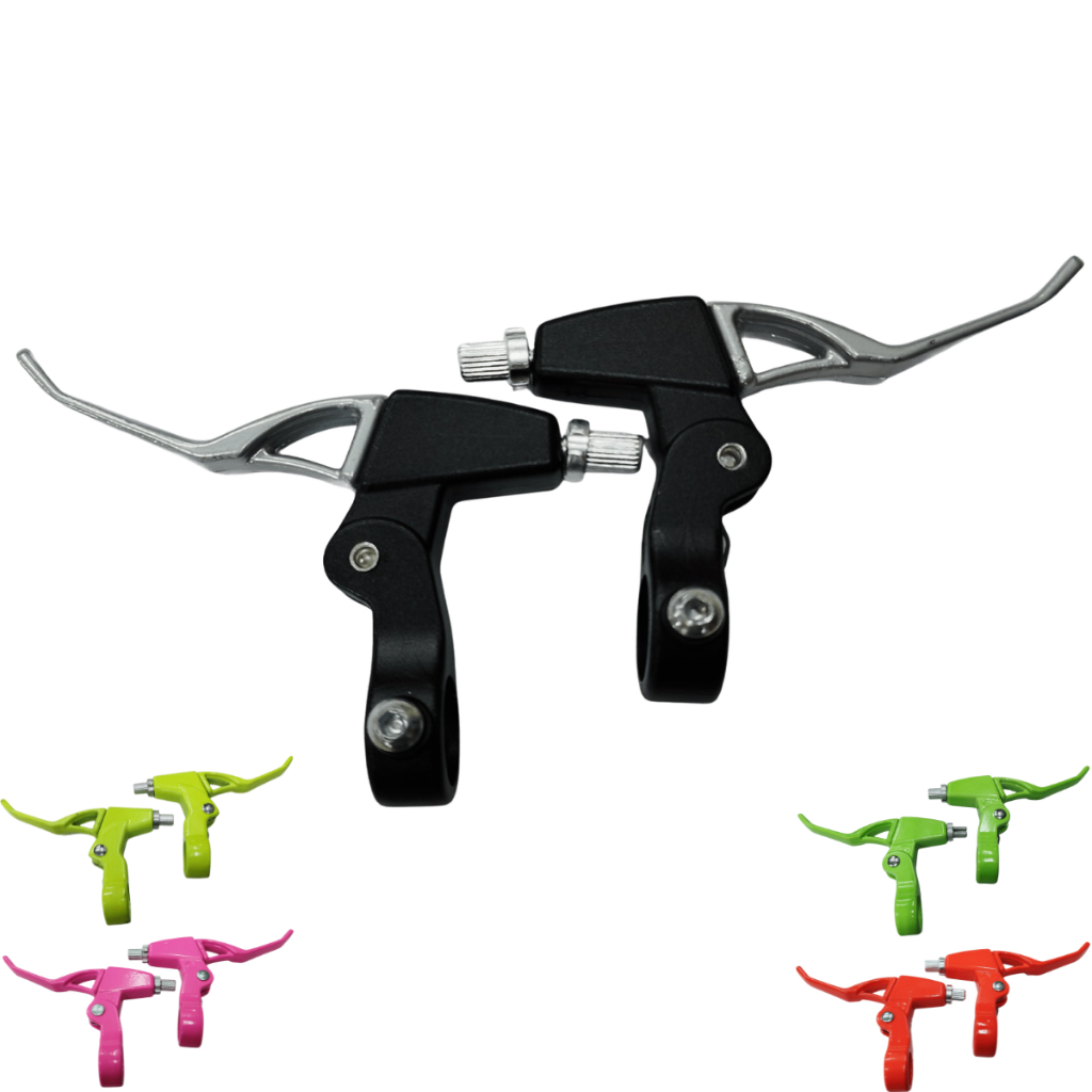 Par Manete De Freio Gtu Aluminio Bicicleta Mtb V-brake E Freio a Disco Mecanico 2 Dedos Resistente Maçaneta Bike
