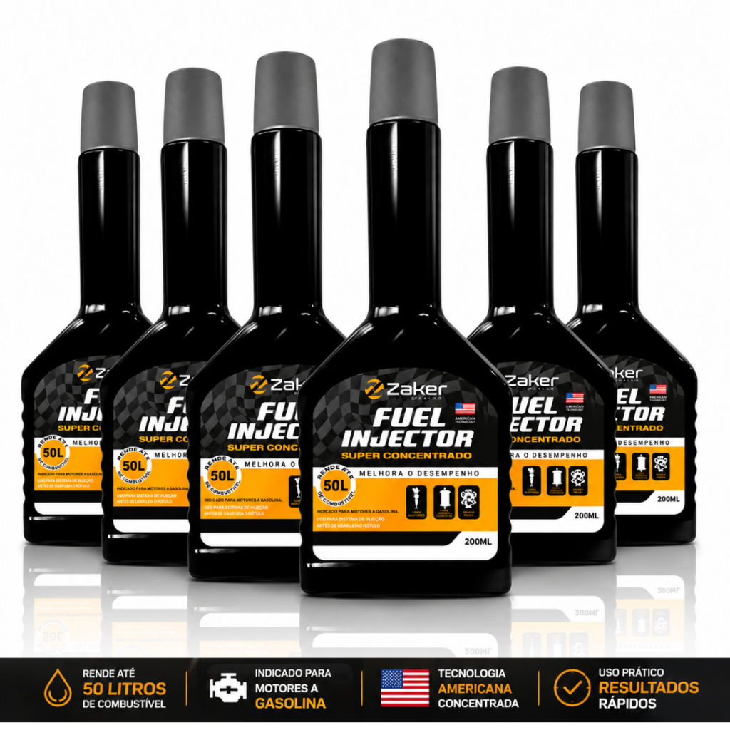 6 Unid Aditivo Combustível Gasolna Zaker Fuel Injector Super Concentrado Limpeza Proteção Auto