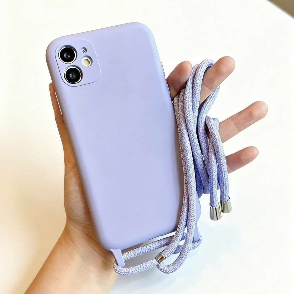 Capinha com Cordão Suporte de pescoço Aveludada para Samsung A06 A15 A16 A32 4G A37 A57 S25 FE XGB)