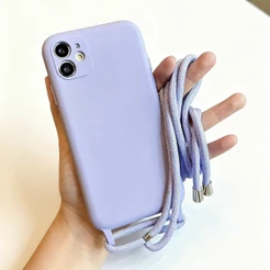 Capinha com Cordão Suporte de pescoço Aveludada para Motorola G05 G06 G10 G15 G22 G56 G86 (XGB)