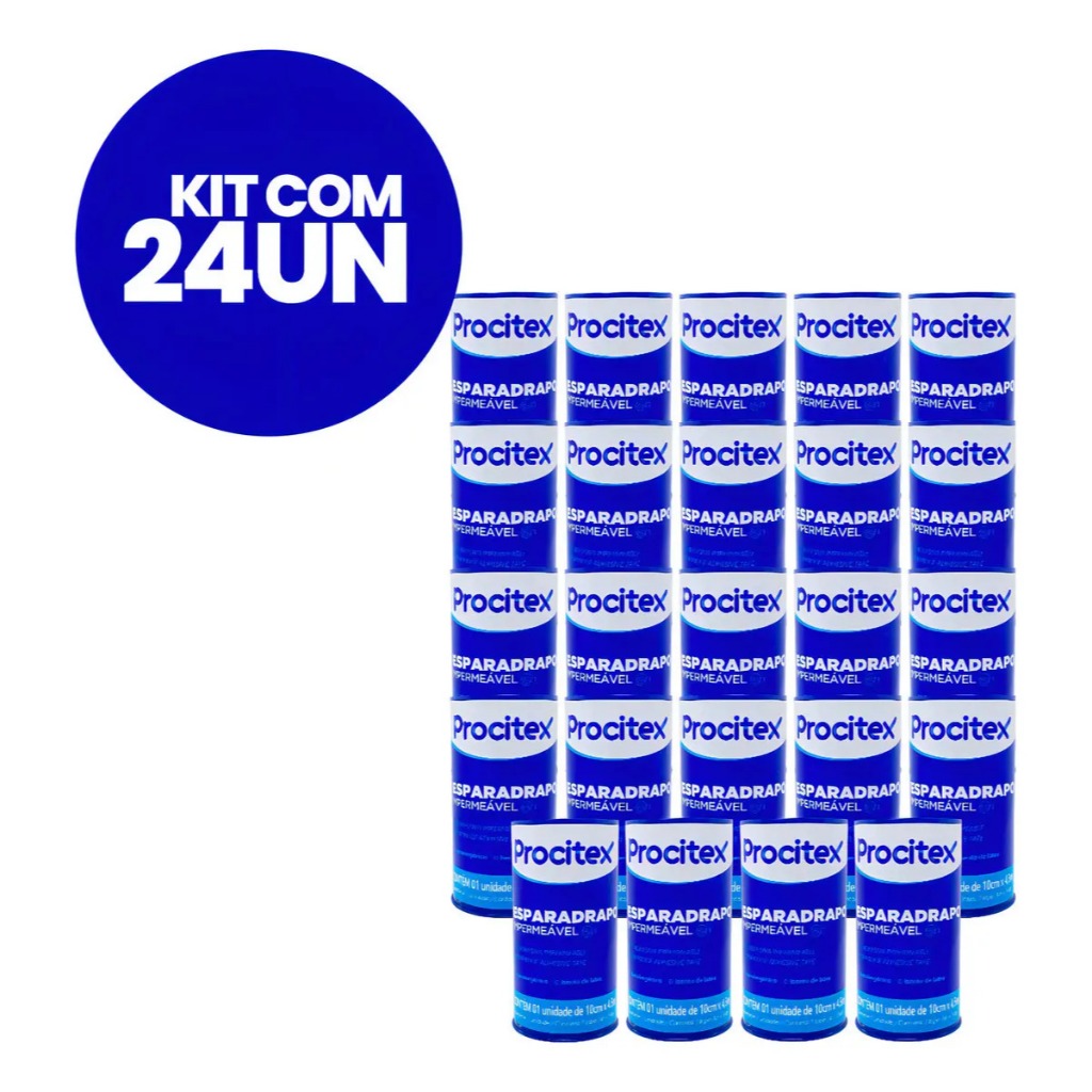 Kit Esparadrapo 10cm x 4,5m Procitex - Cremer Impermeavel super aderente Atacado