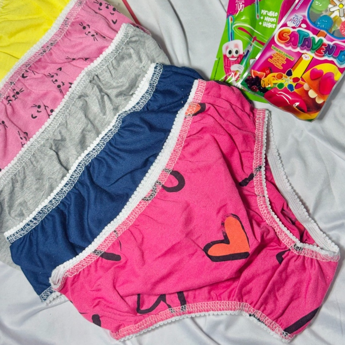 Kit 10 Calçolinhas Multicoloridas Infantis + Pirulito Kits Menina Calcinha Feminina Forradas