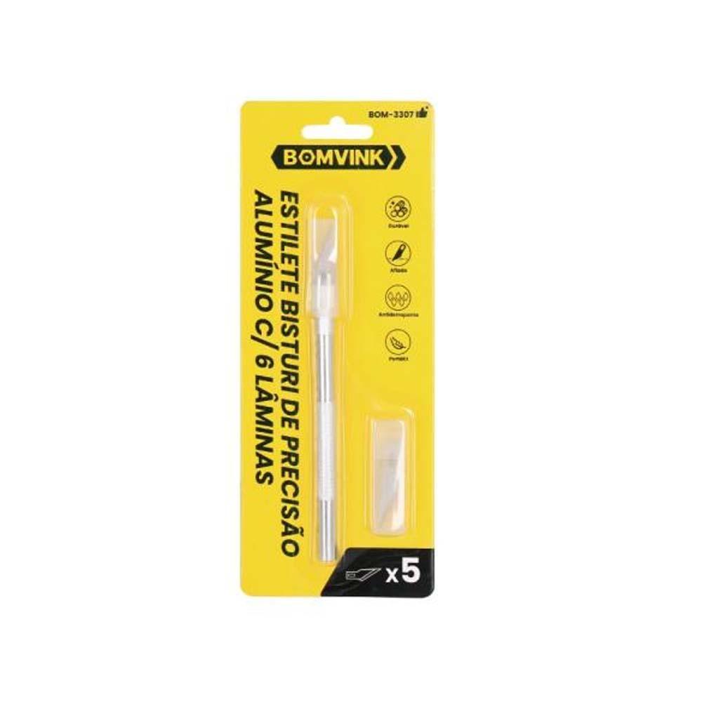 Kit Estilete Precisão com 5 Lâminas - Ideal para Artesanato, Artesão e Modelismo