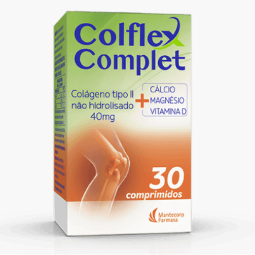 Colágeno Tipo II Colflex Complet 30 Comprimidos Cálcio Magnésio Vitamina D Vit K