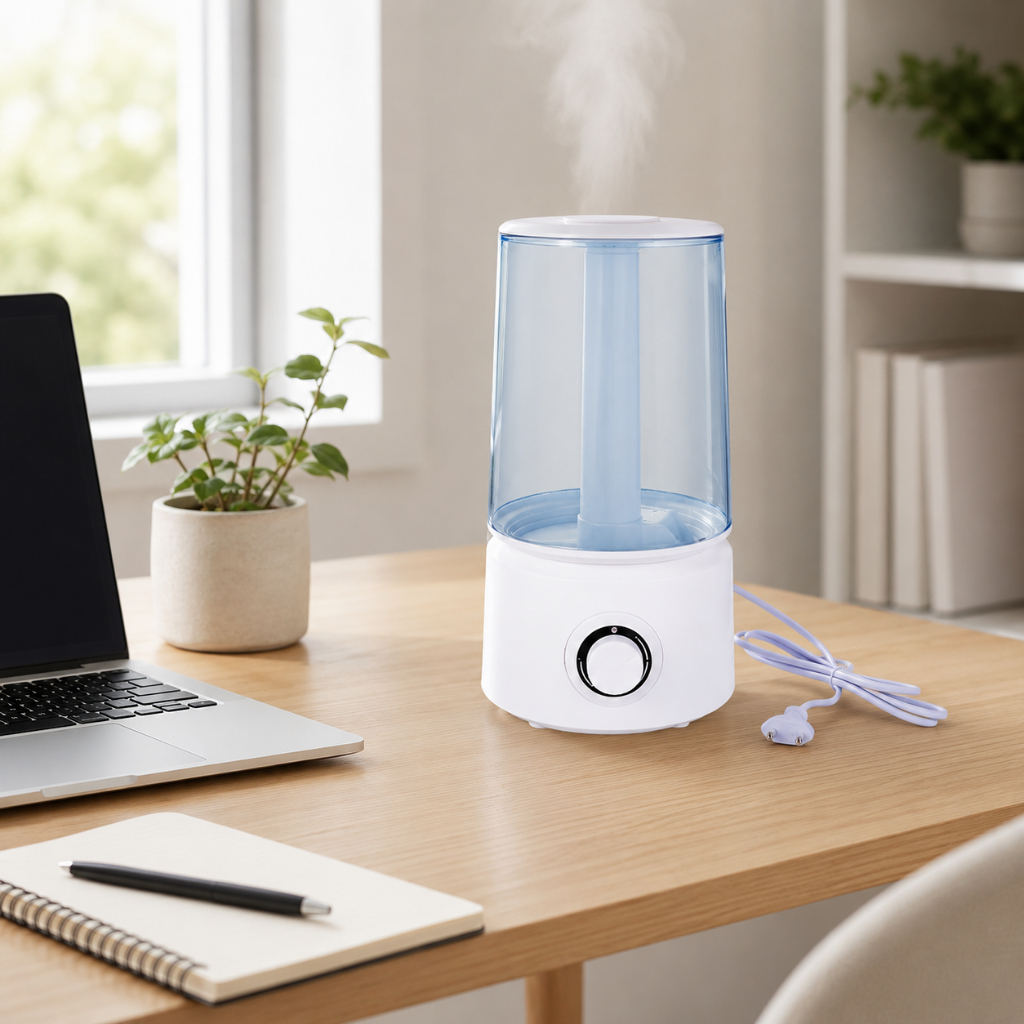Umidificador de Ar Ultrassônico Silencioso Ambiente Casa Escritório Saúde Respiratória Compacto