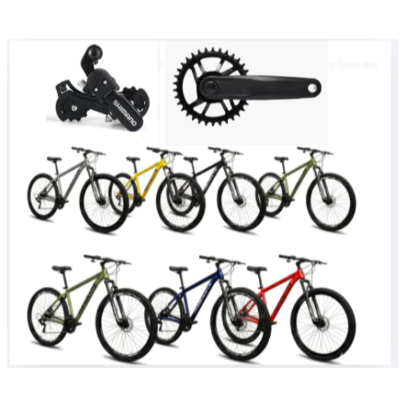 Bicicleta Nero 5 Aro 29 Aluminio Shimano 8v Cassete Suspensão Freio Disco Pedivela Coroa UnicoMTB K7