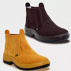 Botina Trabalho Couro Legitimo Mateira Conforto Flex Masculina