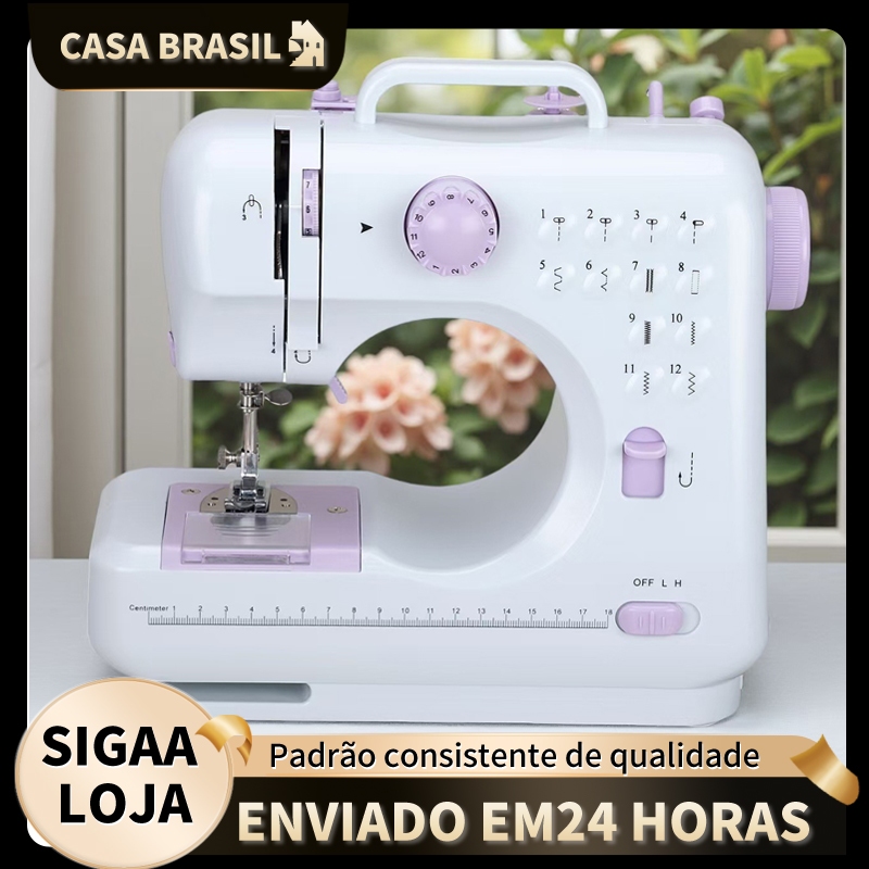 Mini Household Multifunctional Sewing Machine with 12 Stitches - Bivolt