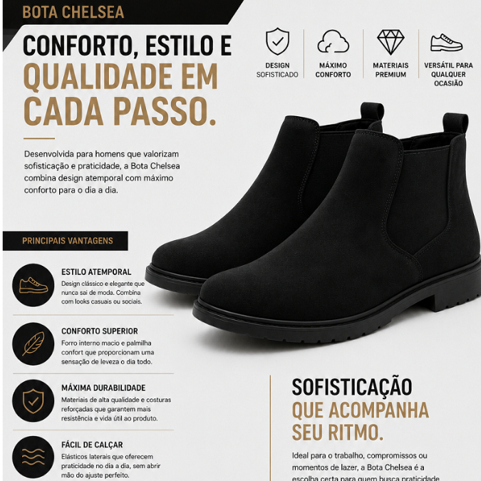 Bota Coturno Masculino Rodeio + Cinto + Carteira + Relógio