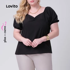 Blusa Plus Size Manga Bufante Preta Basica Moda Feminina BRBLB168BRL197