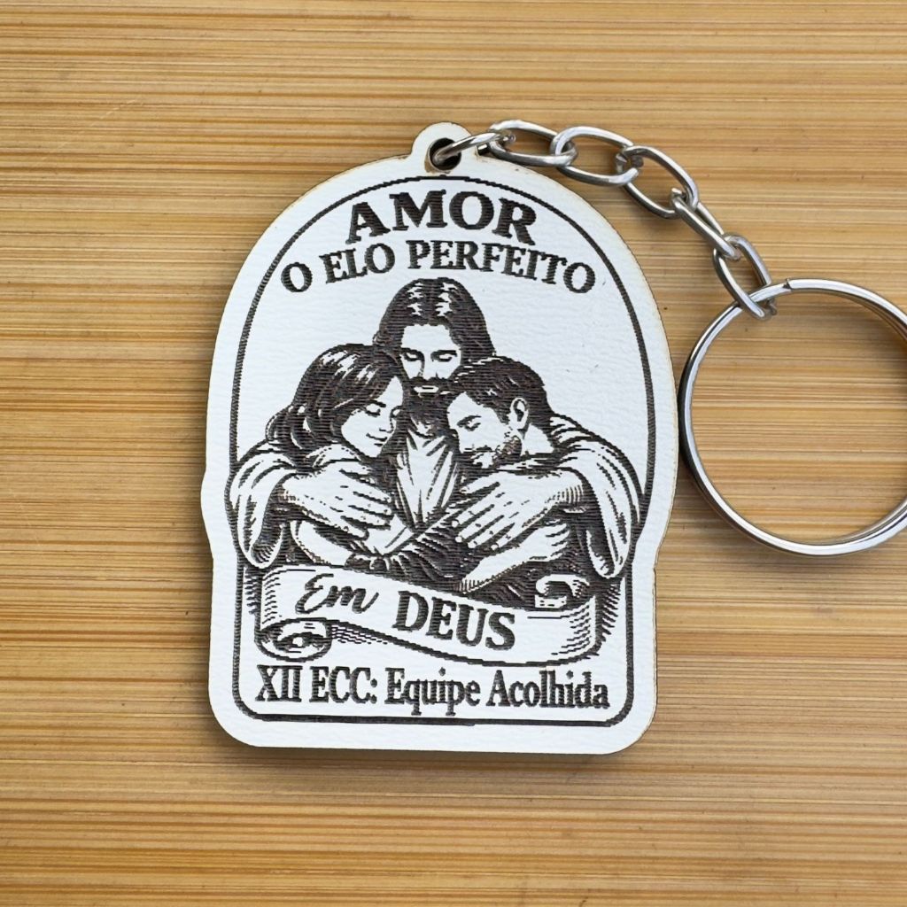 Kit Chaveiros - Encontro de Casais Personalizado MDF Igreja Evento Religioso Lembrancinha ECC Lembrancinha em MDF