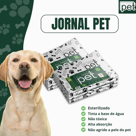 Jornal Pet Tapete Higiênico Cachorro - 100 Folhas Grandes Xixi Dog