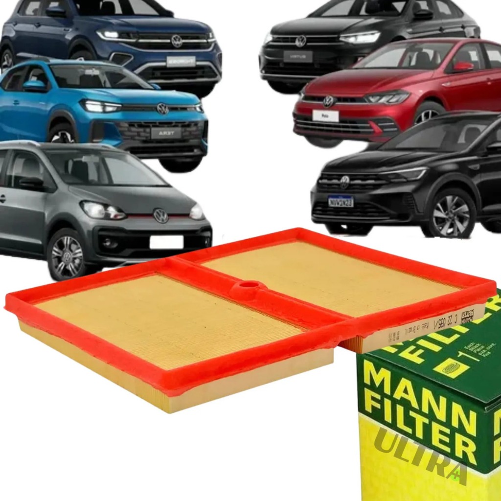 Filtro Ar VW Volkswagen 1.0 TSI UP / Virtus / Polo / T-Cross / Nivus (Mann C22035/1)