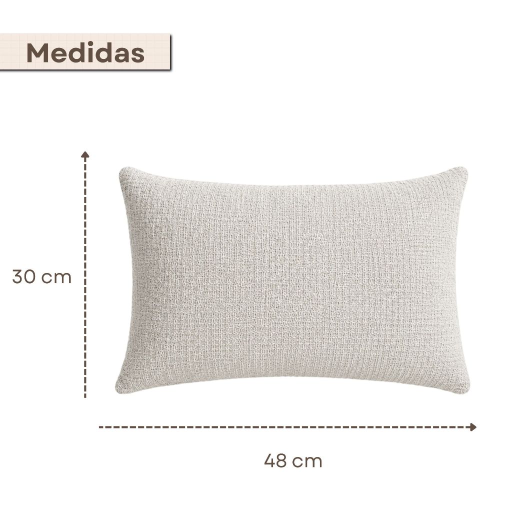Almofada Retangular 30x50cm Sala Sofá Cama Posta Decoração Com ou Sem Enchimento — imagem 2 de 2
