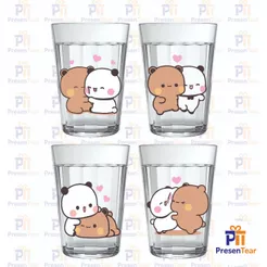 COPO BUBU E DUDU CAFÉ SUCO REFRIGERANTE KIT COM 4 ESTAMPAS EXCLUSIVAS 190 ML