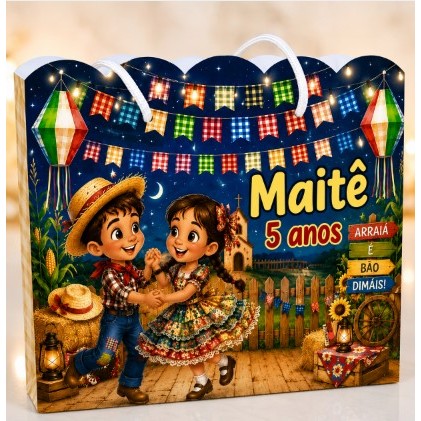 Sacolinha Personalizada Festa Junina Arraiá Infantil -Festa Lembrancinhas Mimos Aniversário – Todos os temas