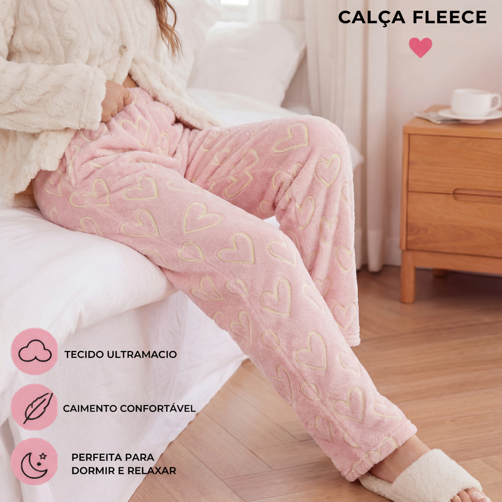 Calça Fleece Feminina Inverno – Peludinha, Quentinha e Super Confortável | Modelo Ted