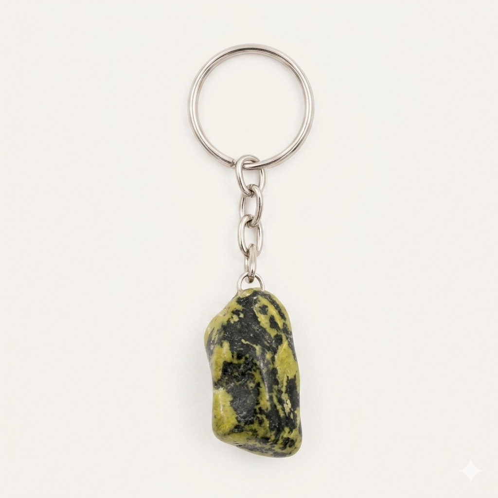 Chaveiro Pedra Natural Serpentina Lapidação Artesanal Legítima