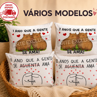 almofada pequena flork-capivara dia dos namorados -aniver de namoro