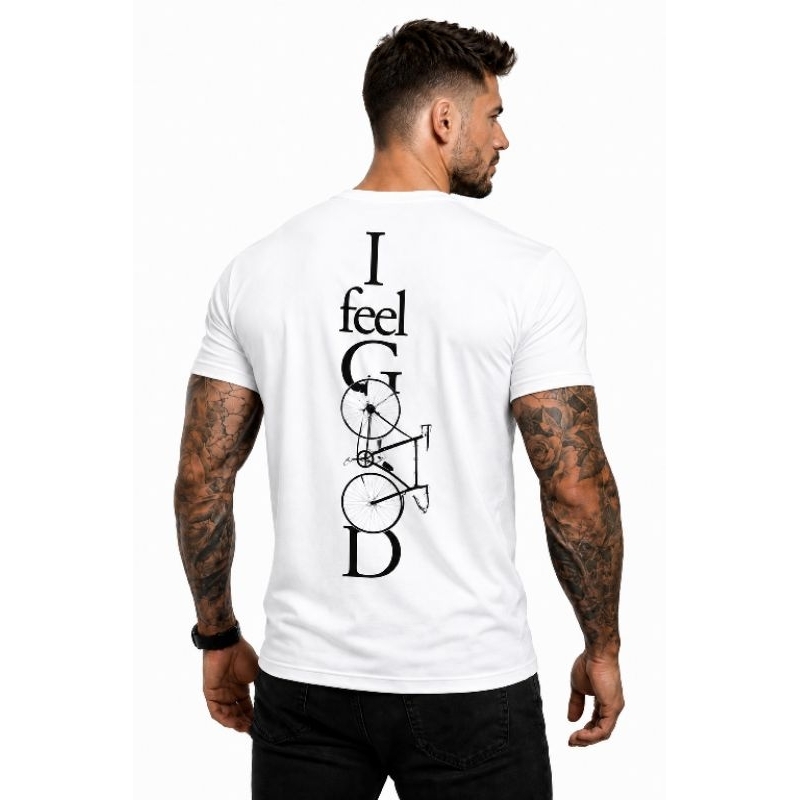 Camiseta ciclismo masculina,frase Ifeel goods=EU ME SINTO BEM!