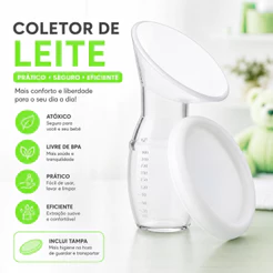Copo Extrator Coletor De Leite Materno Silicone Atoxico Bpa Free