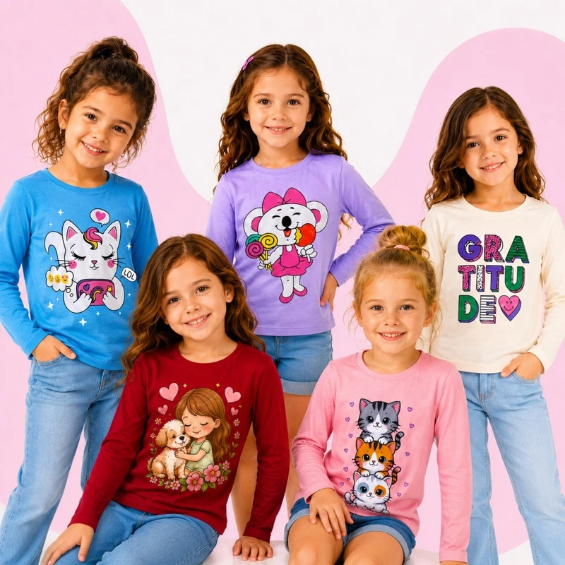 Camisetas Infantis Lindas para Inverno! ❄️