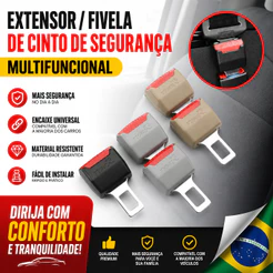 1 Par de Fivela Extensor Cinto de Segurança Bloqueio Extensão de Carro Universal Trava Conversor Multifuncional