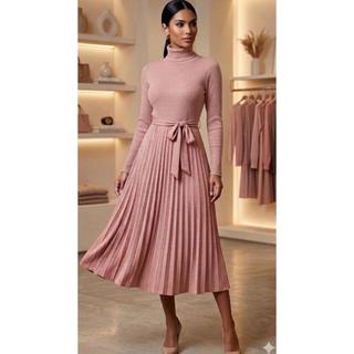 Vestido Modal Plissado  Feminino