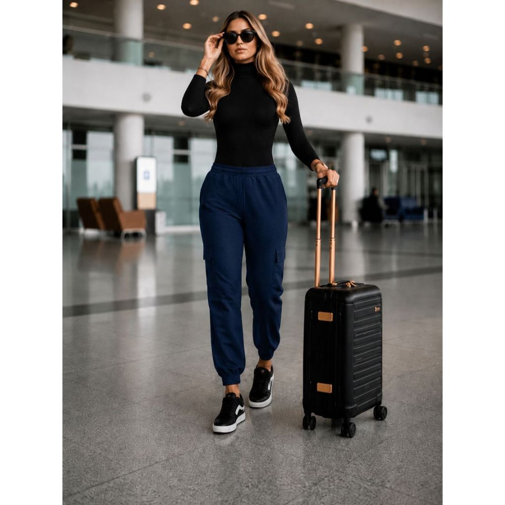 Calça Moletom Feminina Jogger Confortável Estilosa Versátil Tendência Moderna Calça Moletom Feminina Jogger Confortável