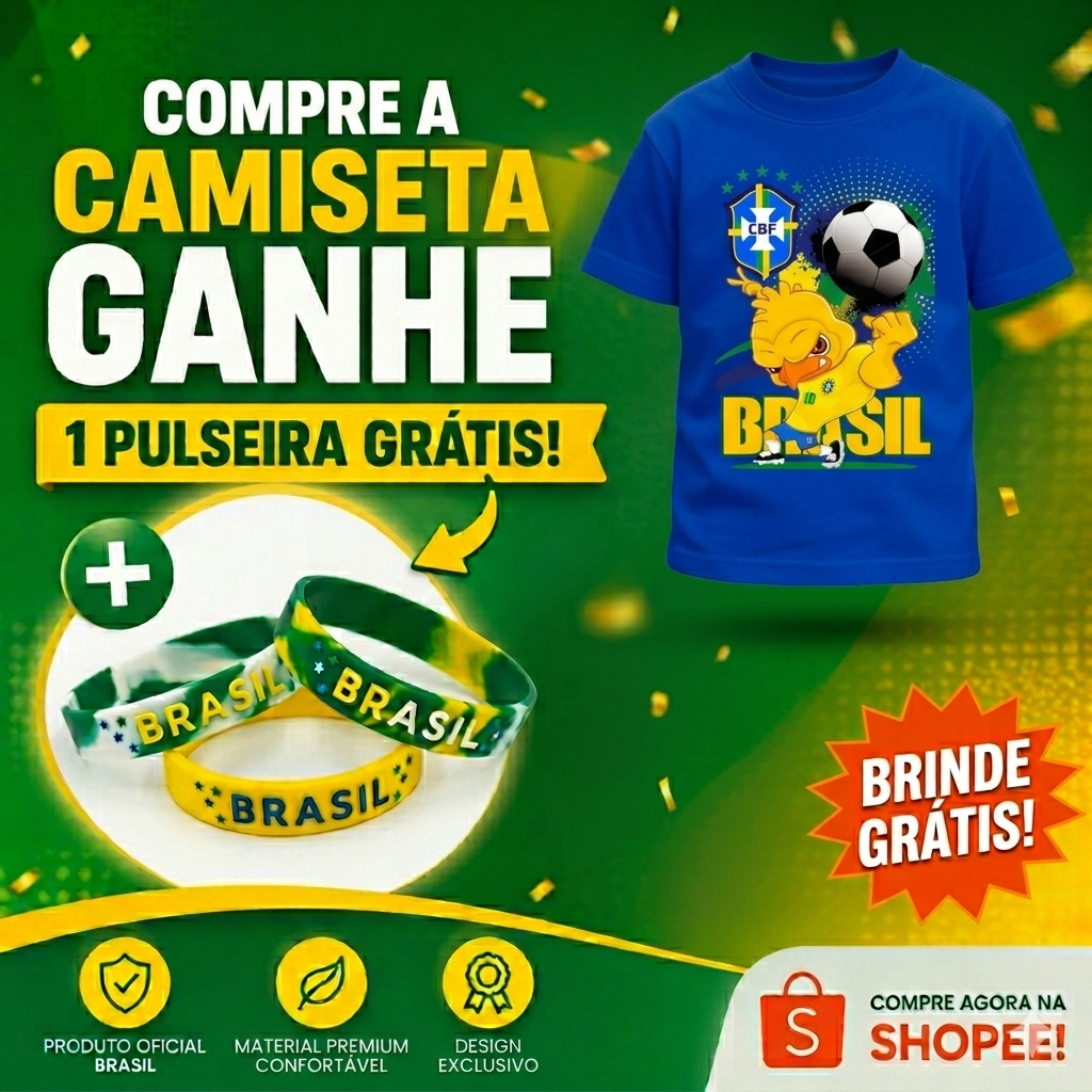 Camiseta Infantil Brasil Look Confortável
