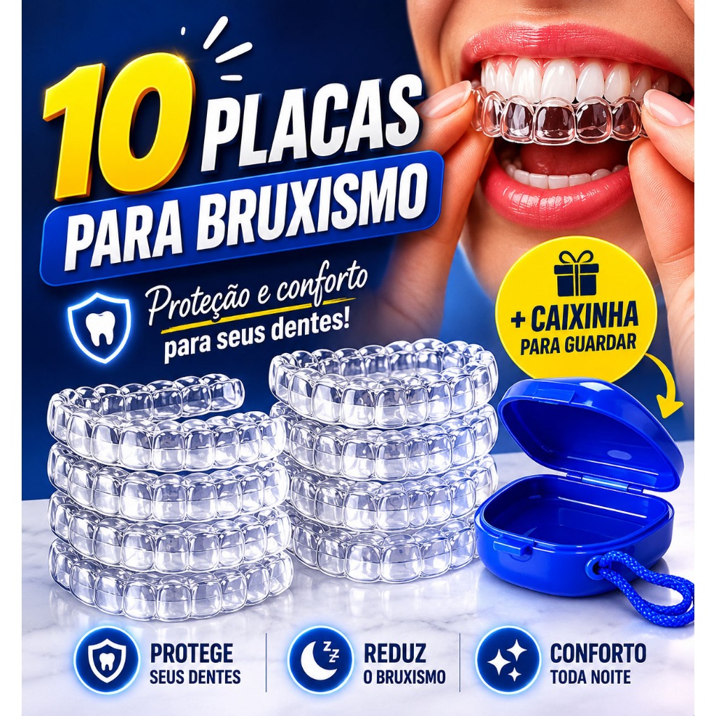 10 Moldeira Protetor Bucal Ranger Dos Dentes placa de bruxismo + Estojo caixinha