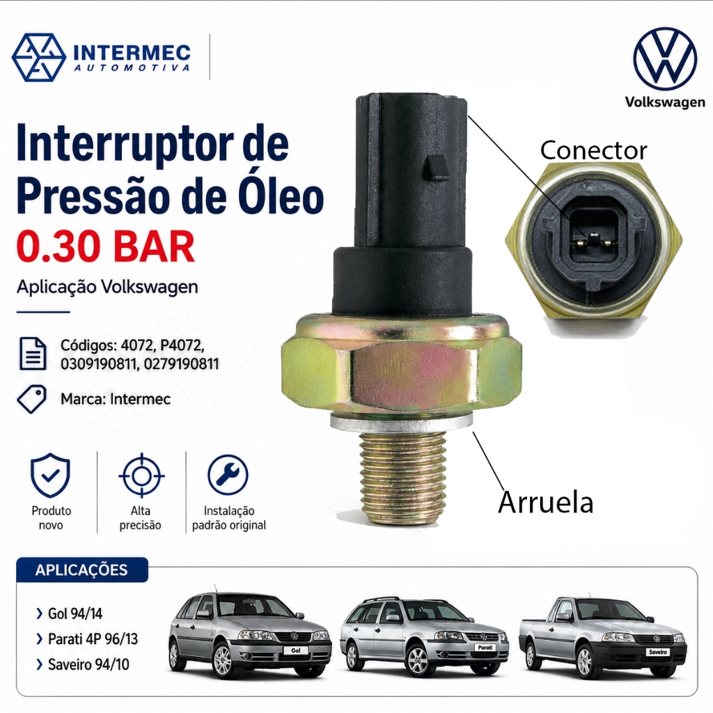 Interruptor Do Óleo Cebolinha Parati Saveiro Gol G2 G3 G4 Intermec 4072